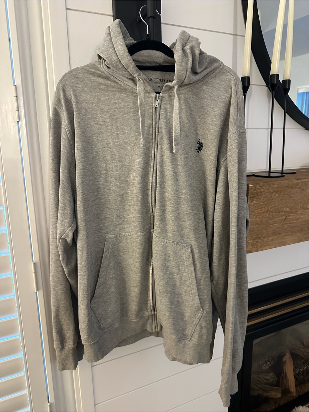 U.S. Polo Assn. Gray Zip-Up Hoodie Sweatshirt